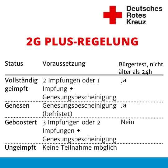 Corona: 2G+ Regelung in unseren EInrichtungen Aktuelle Corona-Regelungen